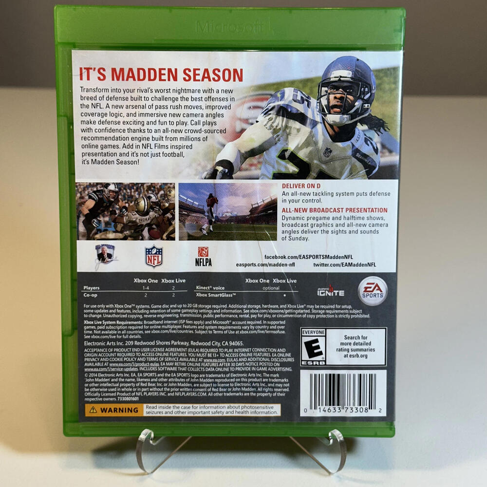 Madden NFL 15 Xbox One Video‎ Game Good Condition Tested - Picture 2 of 3